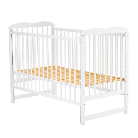 Patut din lemn de pin cu laterala culisanta Agata, Alb, Qmini