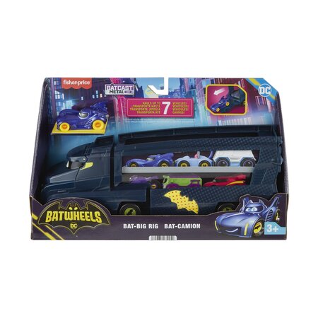 Camionul Bat Big Rig Batwheels, scara 1:55, +3 ani, Fisher Price 736085