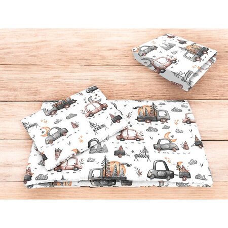 Lenjerie patut 3 piese, cu cearceaf, pilota si pernuta, 120x60 cm, Cars Grey, MimiNu 736122