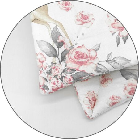 Lenjerie patut 3 piese, cu cearceaf, pilota si pernuta, 120x60 cm, Sweet Dear Pink, MimiNu 736127