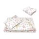 Lenjerie patut 3 piese, cu cearceaf, pilota si pernuta, 120x60 cm, Sweet Dear Pink, MimiNu 736129