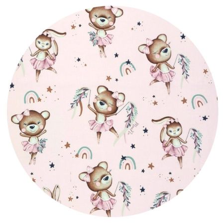 Lenjerie patut 3 piese, cu cearceaf, pilota si pernuta, 120x60 cm, Ballerina Pink, MimiNu 736155
