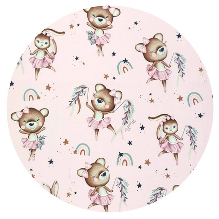 Lenjerie patut 3 piese, cu cearceaf, pilota si pernuta, 120x60 cm, Ballerina Pink, MimiNu 736155