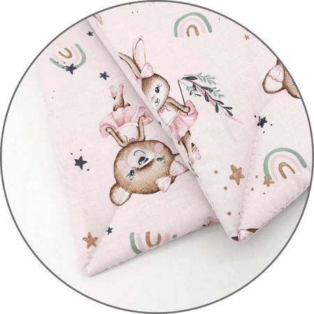 Lenjerie patut 3 piese, cu cearceaf, pilota si pernuta, 120x60 cm, Ballerina Pink, MimiNu 736152