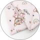 Lenjerie patut 3 piese, cu cearceaf, pilota si pernuta, 120x60 cm, Ballerina Pink, MimiNu 736152