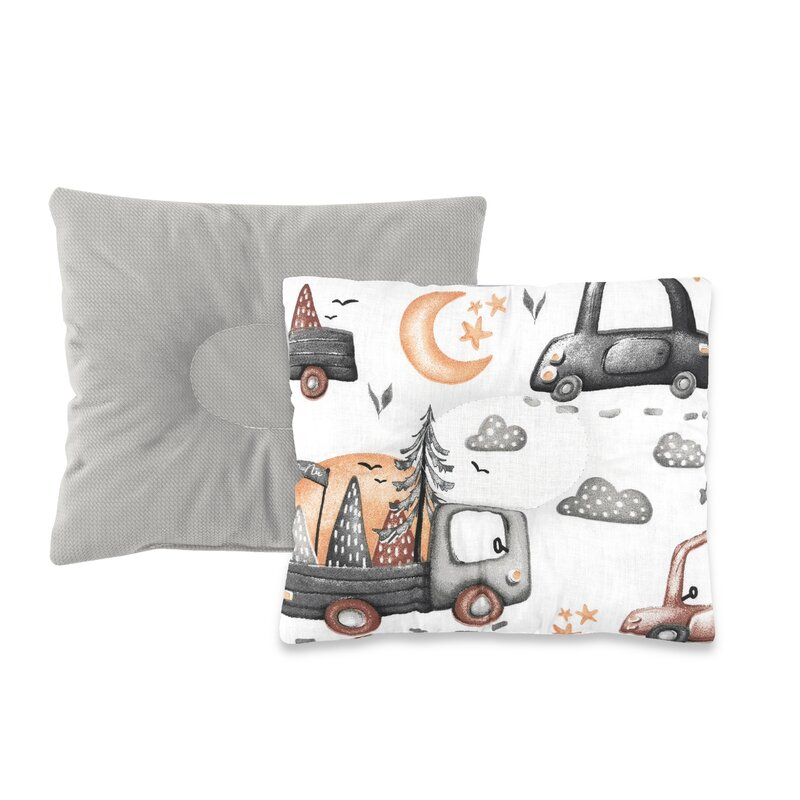 Perna pentru bebelus, din catifea si bumbac, 23x26 cm, Cars Grey, 1 bucata, MimiNu