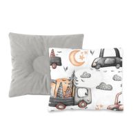 Perna pentru bebelus, din catifea si bumbac, 23x26 cm, Cars Grey, 1 bucata, MimiNu