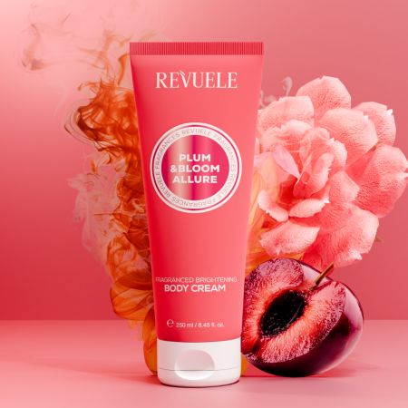 Crema de corp iluminatoare Plum & Bloom Allure, 250 ml, Revuele 743368