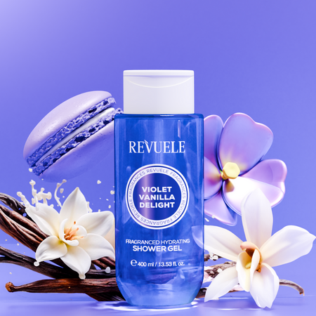Gel de dus hidratant Violet Vanilla Delight, 400 ml, Revuele 743369