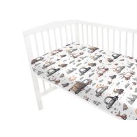Cearceaf din bumbac cu elastic pentru patut, 120x60 cm, Cars Grey, MimiNu
