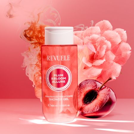 Gel de dus iluminator Plum & Bloom Allure, 400 ml, Revuele 743370