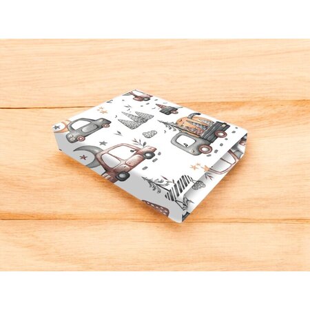 Cearceaf din bumbac cu elastic pentru patut, 160x80 cm, Cars Grey, MimiNu 736204