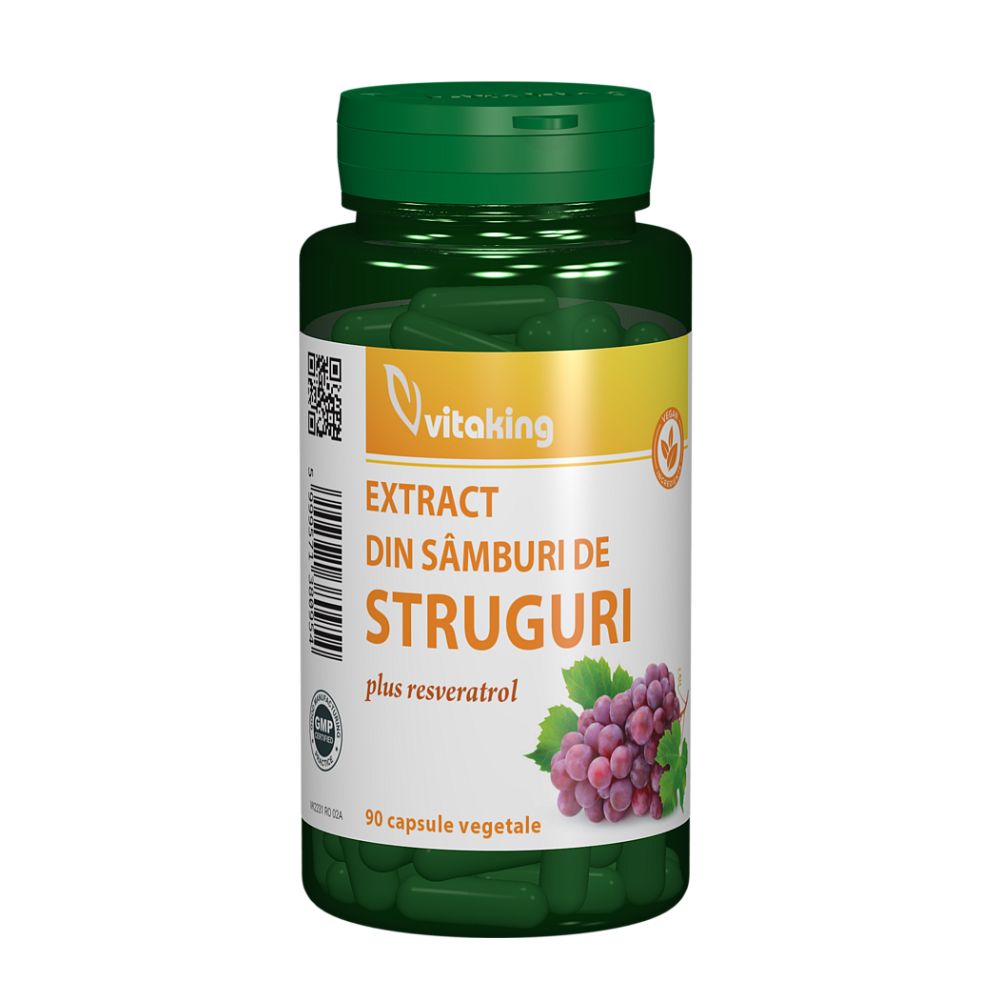 Extract din samburi de struguri cu resveratro, 90 capsule vegetale, Vitaking