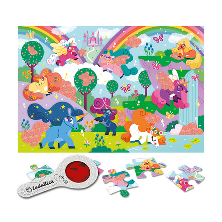 Puzzle Secret Unicorni, + 3 ani, 24 piese, Ludattica 736355