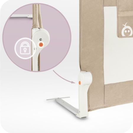 Bariera de siguranta rabatabila pentru pat Lexi XL Plus, Beige, Momi 736392