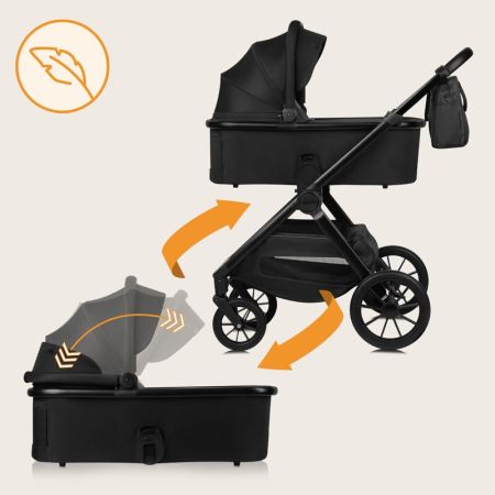 Carucior 3 in 1 pana la 22 Kg Layla, Negru, Lionelo 736432