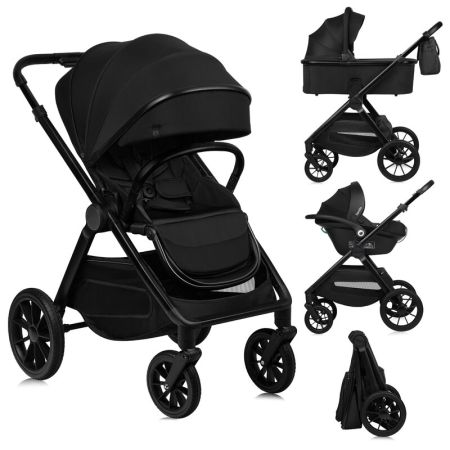 Carucior 3 in 1 pana la 22 Kg Layla, Negru, Lionelo