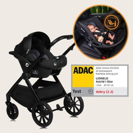 Carucior 3 in 1 pana la 22 Kg Layla, Negru, Lionelo 736434