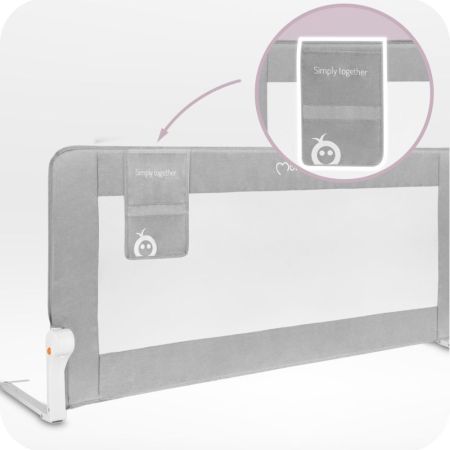 Bariera de siguranta rabatabila pentru pat Lexi XL Plus, Grey, Momi 736403