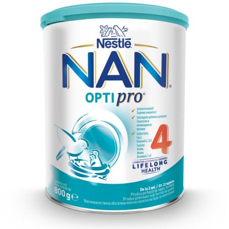 Formula de lapte Nan 4 Optipro, 2 ani+, 800 g, Nestle