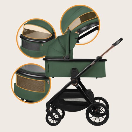 Carucior 3 in 1 pana la 22 Kg Layla, Verde, Lionelo 736503
