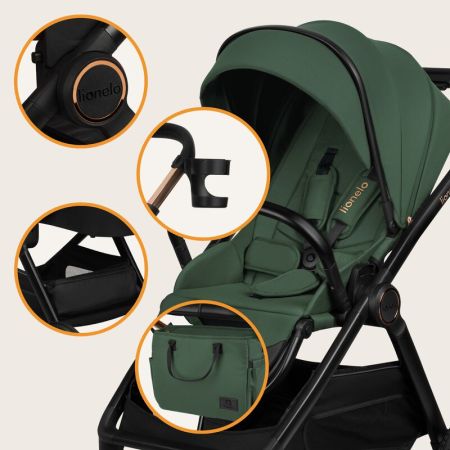 Carucior 2 in 1 pana la 22 Kg Layla, Verde, Lionelo 736566