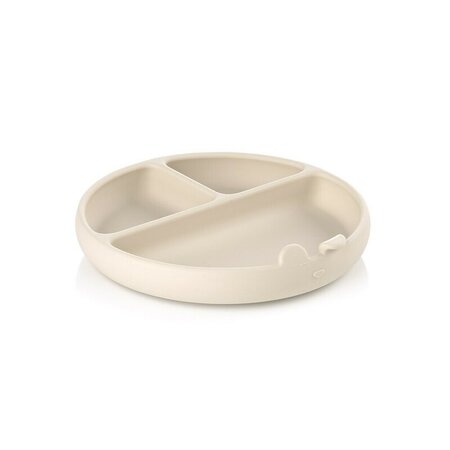 Farfurie BLW din silicon cu ventuza, Sand, 4 luni+, Jane 736661