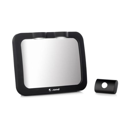 Oglinda auto pentru masina cu iluminare LED, 28x7x20 cm, Negru, Jane