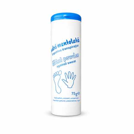 Pudra mentolata impotriva transpiratiei, 75 g, Mebra