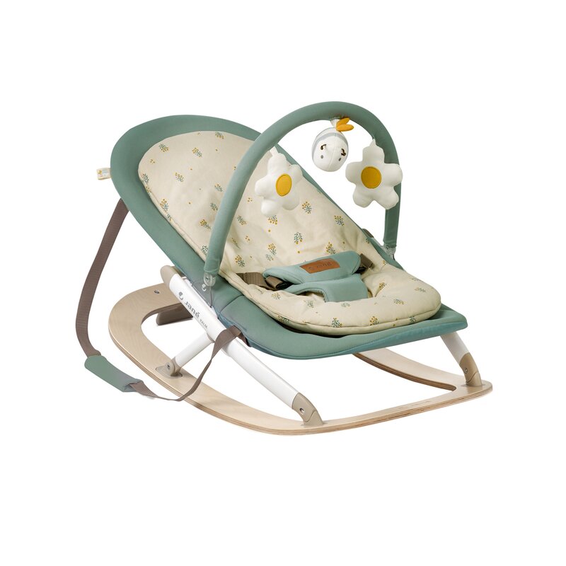 Balansoar pliabil cu bara de jucarii si spatar reglabil Kalm, Botanic, 0 luni+, Jane