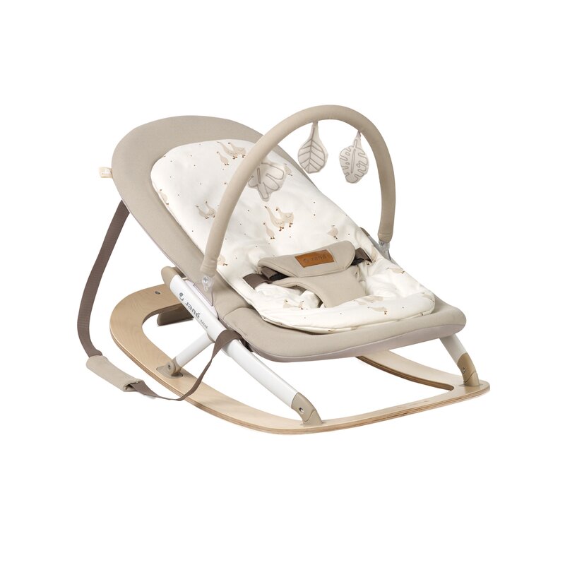 Balansoar pliabil cu bara de jucarii si spatar reglabil Kalm, Desert, 0 luni+, Jane