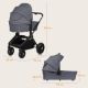 Carucior reversibil 3 in 1 cu landou si scoica Mika Plus, pana la 22 kg, Gri, Lionelo 736852