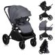 Carucior reversibil 3 in 1 cu landou si scoica Mika Plus, pana la 22 kg, Gri, Lionelo 736851