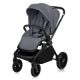 Carucior reversibil 3 in 1 cu landou si scoica Mika Plus, pana la 22 kg, Gri, Lionelo 736832