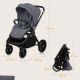 Carucior reversibil 3 in 1 cu landou si scoica Mika Plus, pana la 22 kg, Gri, Lionelo 736853