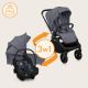 Carucior reversibil 3 in 1 cu landou si scoica Mika Plus, pana la 22 kg, Gri, Lionelo 736854