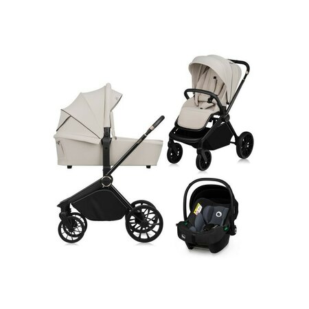 Carucior reversibil  3 in 1 cu landou si scoica Mika Plus, pana la 22 kg, Bej, Lionelo 736994