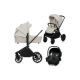 Carucior reversibil  3 in 1 cu landou si scoica Mika Plus, pana la 22 kg, Bej, Lionelo 736994