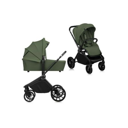 Carucior 2 in 1 cu landou si ventilatie 3D Mika Plus, pana la 22 kg, Verde, Lionelo