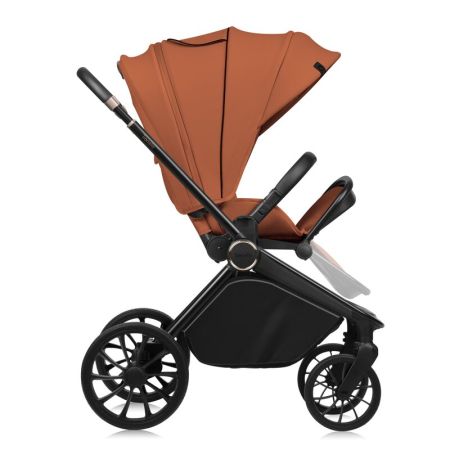 Carucior reversibil 2 in 1 cu landou si ventilatie 3D Mika Plus, pana la 22 kg, Maro, Lionelo 737056