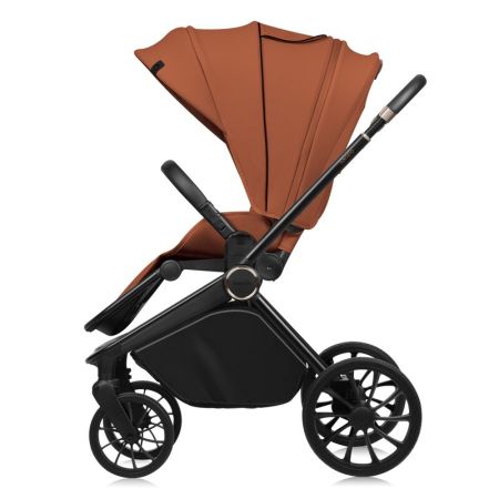 Carucior reversibil 2 in 1 cu landou si ventilatie 3D Mika Plus, pana la 22 kg, Maro, Lionelo 737048