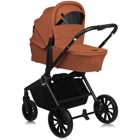 Carucior reversibil 2 in 1 cu landou si ventilatie 3D Mika Plus, pana la 22 kg, Maro, Lionelo 737057