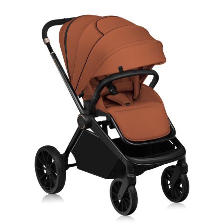 Carucior reversibil 2 in 1 cu landou si ventilatie 3D Mika Plus, pana la 22 kg, Maro, Lionelo 737050