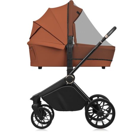 Carucior reversibil 2 in 1 cu landou si ventilatie 3D Mika Plus, pana la 22 kg, Maro, Lionelo 737061