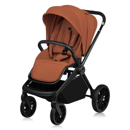 Carucior reversibil 2 in 1 cu landou si ventilatie 3D Mika Plus, pana la 22 kg, Maro, Lionelo 737051