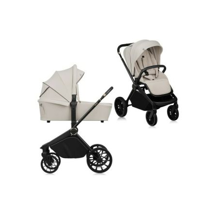 Carucior reversibil 2 in 1 cu landou si ventilatie 3D Mika Plus, pana la 22 kg, Bej, Lionelo