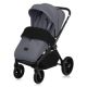 Carucior reversibil 2 in 1 cu landou si ventilatie 3D Mika Plus, pana la 22 kg, Gri, Lionelo 737130