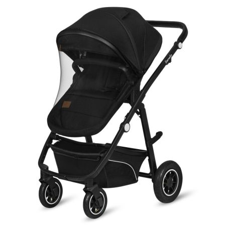 Carucior 3 in 1 cu multiple accesorii Bianka, pana la 22 kg, Negru, Lionelo 737159