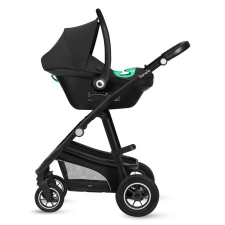 Carucior 3 in 1 cu multiple accesorii Bianka, pana la 22 kg, Negru, Lionelo 737169