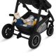 Carucior 3 in 1 cu multiple accesorii Bianka, pana la 22 kg, Negru, Lionelo 737171